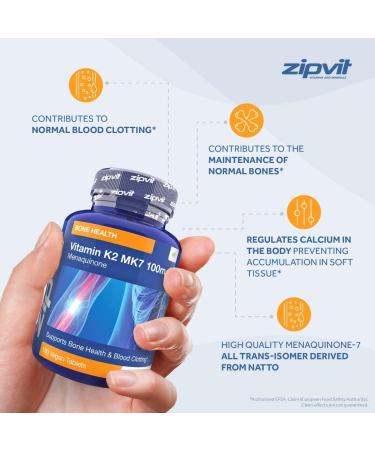 Vitamin K2 MK7 100mcg 180 Vegan K2 Vitamin Tablets. All Trans Isomer from Natto Vitamin K2 Menaquinone MK7 - Buy Online on GoSupps.com