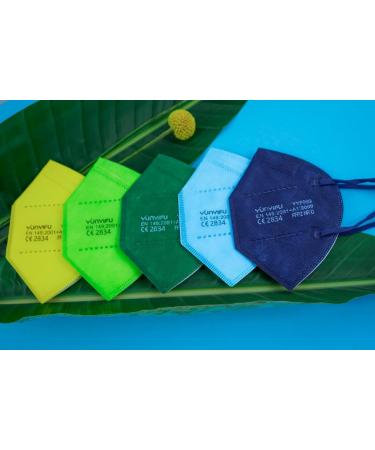 ProMedicalCare FFP2 Colored Face Masks - Individually Packed 100 Pack (Light Green) - International Shipping - Buy Online on GoSupps.com