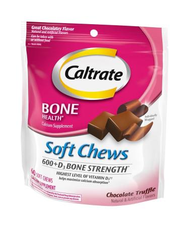 Caltrate Calcium & Vitamin D Soft Chews Chocolate Truffle 60 Each (Pack of 5)