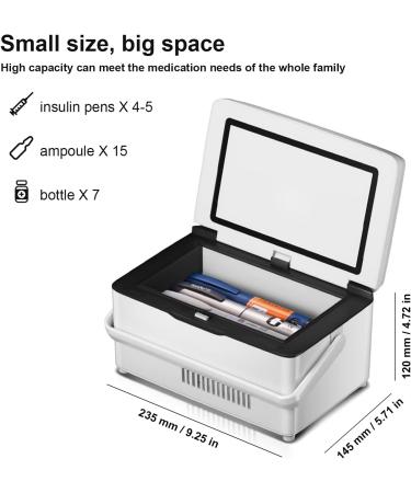 PPLOONG Portable Insulin Cooler Travel Case with LED Display - Rechargeable Diabetic Fridge for Travel & Home - Buy Online on GoSupps.com