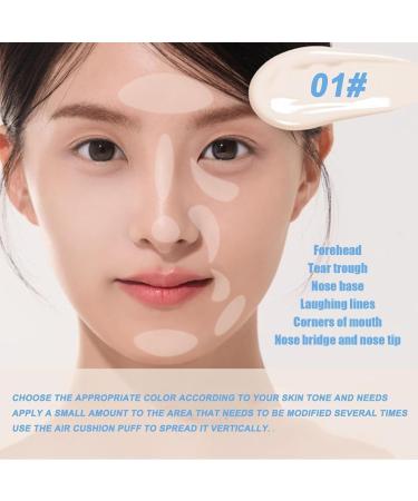 Aztk Concealer Pen Color Corrector Liquid with Sponge Head Long Lasting Moisturizing Highlighter for Face Covers Blemishes Creates Flawless Makeup (01# 4.5g) - Buy Online on GoSupps.com