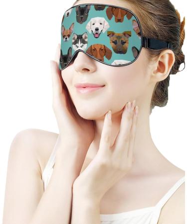 Polygonal Dogs Sleep Mask - Adjustable Eye Cover for Sleeping - Block Light for Night Travel - Men Women - Buy Online on GoSupps.com
