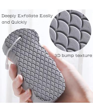 2PCS Exfoliating Bath Sponge Set - Dead Skin Remover - Shower Brush - Soft Sponge for Body - Adult Baby - Blue & Grey - Buy Online on GoSupps.com