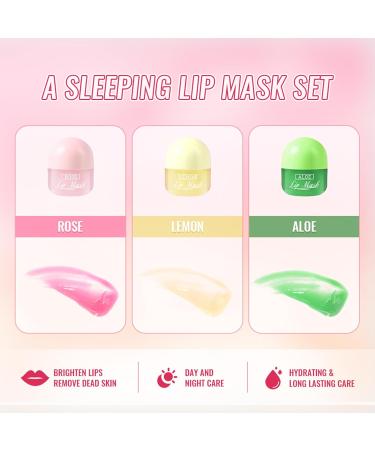 3 Pack Hydrating & Nourishing Sleeping Mask with Hyaluronic Acid Moisturizer for Dry Cracked Lips Day & Night Repairing Lip Balm Reduce Chapping Plump - Buy Online on GoSupps.com