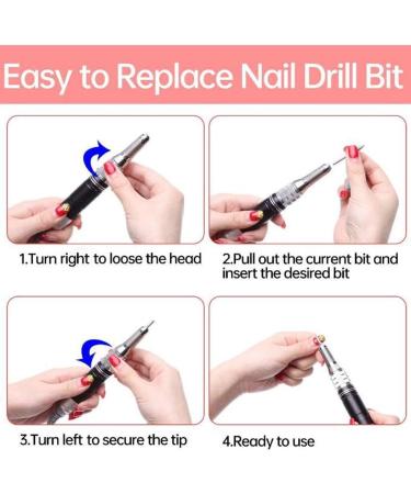 30000 RPM Efile Buffer Manicure Grinder Pedicure Tools for Acrylic Nails with Nail Drill Bits Set and Sanding Bands Nail Buffer Manicure Pink - Buy Online on GoSupps.com