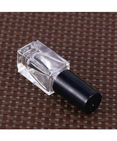 10Pcs 15ml Clear Refillable Nail Polish Bottles - Empty Cosmetic Holders with Brush for Nail Art - Black & White - Buy Online on GoSupps.com