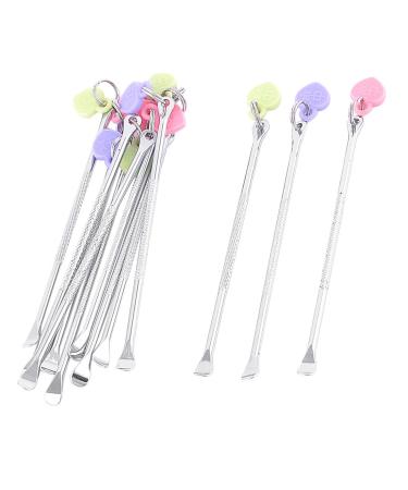 Qtqgoitem Green Pink Purple Heart Pendant Keychain Earpicks Earwax Remover Curette Cleaner 12 Pcs (Model: 865 95c CCB 111 36c)