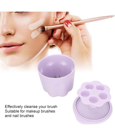 Buy Purple Silicone Makeup Brush Cleaning Box - Soft & Efficient Nail Art Brush Washer with Drying Rack - Buy Online on GoSupps.com