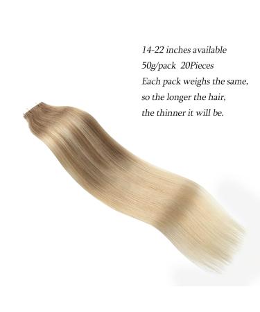 Shop Beautiful Blonde Balayage Tape-In Hair Extensions | #B8-18-60 - 45cm 50g - Invisible Hair Solutions - Buy Online on GoSupps.com