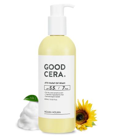 HOLIKA HOLIKA Good Cera ATO Relief Oil Wash 5.41 fl oz | Bath Oil & Body Wash Moisturizing Skin w/Fermented Ceramides | Hydrating Body Wash Sensitive Skin Compatible Shower Gel