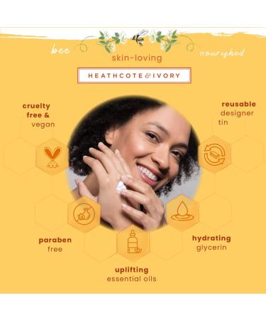 Heathcote & Ivory Busy Bees Vegan Honey Hand Cream Tin - 3.4oz | Nourishing Natural Moisturizer for Soft Skin | International Shipping Available - Buy Online on GoSupps.com