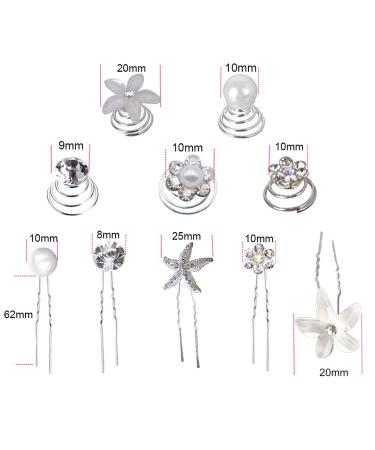 50pcs Wedding Hair Accessories Set - 30 Hair Spirals & 20 Pearl Rhinestone Hairpins for Brides Girls & Parties - Buy Online on GoSupps.com