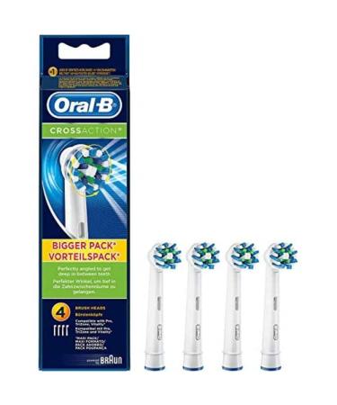 Oral-B CrossAction Toothbrush Head with CleanMaximiser Technology, Pack of 4 Counts 4 Testine