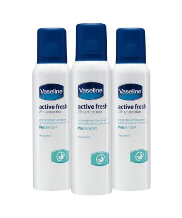 Vaseline Antiperspirant Deodorant Active Fresh With Proderma - 150Ml - Pack Of 3 - Buy Online on GoSupps.com