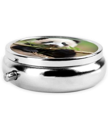 Cute Panda Eating Bamboo Pill Box | Portable 3-Compartment Metal Storage | Perfect for Travel & Small Pills - Buy Online on GoSupps.com
