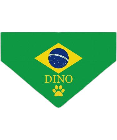 Personalized Dog Hollow Triangle - Football Games Olympic Sports Brazilian Flag for Pets - Buy Online on GoSupps.com