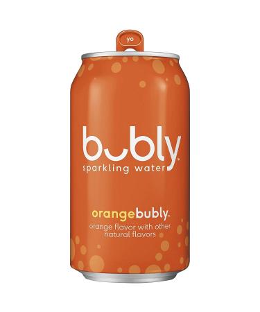 Bubly Sparkling Water, Orange , 12 fl oz. cans, pack of 18