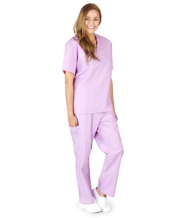 M&M SCRUBS Women's Scrub Sets Scrub Top and Pants. Run Large X-Large Lilac