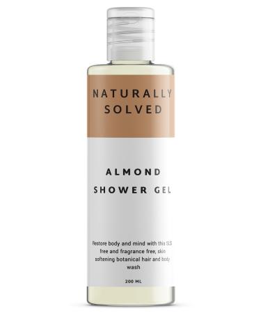 Almond Shower Gel (200ml) by Naturally Solved. Anti Fungal Shower Gel & Body wash. 100% Natural formula for Fungus Jock Itch Thrush Acne & Athletes Foot