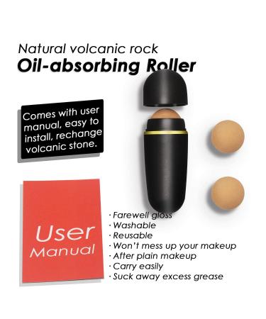 Lazzybeauty Oil Absorbing Volcanic Roller - Portable Reusable Oil-Resistant Face Roller for Oil Control - Natural Stone Facial Tool for Skin Massage - Travel-Friendly - Buy Online on GoSupps.com