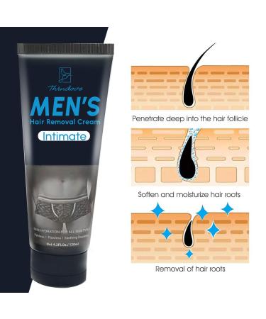 Men's Intimate Hair Removal Cream - Effective & Painless Depilatory Cream for Unwanted Male Hair in Private Area - 4.2 Fl Oz (Pack of 1) - Buy Online on GoSupps.com