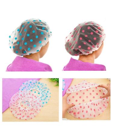 3 Pcs Waterproof Shower Caps - Reusable Plastic Bath Caps for Women | Elastic Band Hair Protection - Buy Online on GoSupps.com