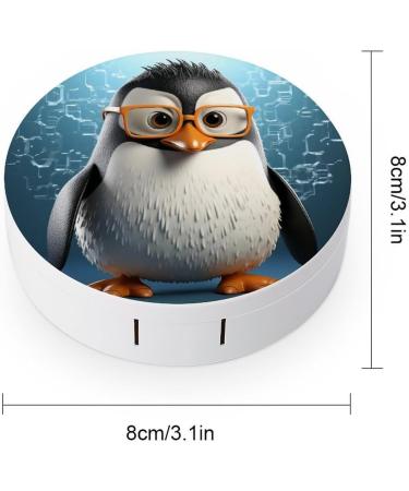 Portable Penguin Contact Lens Case with Glasses | Travel-Friendly Storage Box for Contact Lenses - Buy Online on GoSupps.com