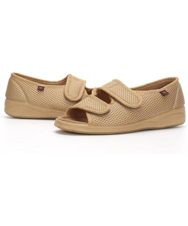 Summer Unisex Orthopedic Diabetic Slippers - Comfortable Wide Width Shoes for Elderly Women with Swollen Feet - Washable 6.5 Brown - Buy Online on GoSupps.com