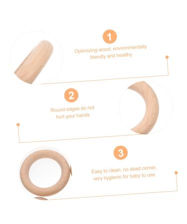 Buy Abaodam 6pcs Wooden Teething Rings - Natural Beech Wood Molar Circle Pendant for Newborns - Safe & Eco-Friendly Baby Teether - Buy Online on GoSupps.com