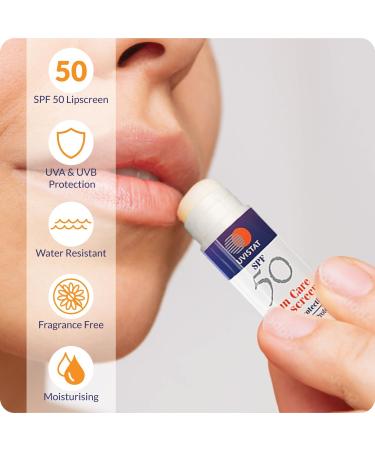 Uvistat Sun Care Lipscreen | SPF50 | Moisturising Lip Balm | Prevent Dry and Chapped Lips | 2 Tubes - Buy Online on GoSupps.com