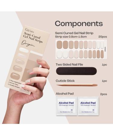 Gya Labs Nail Stickers - Long Lasting Semi-Cured Gel Nail Strips for Women (20 Pcs) - Nail Art Kit with Stick on Nails - Gradient Design - Buy Online on GoSupps.com