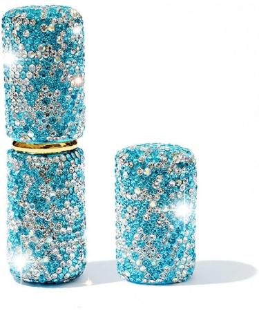 Fituenly Diamond-encrusted Perfume Bottle 10ml Spray Bottle Glass Empty Cosmetics Sample Vials Mini Refillable Sprayer Makeuo Tool Blue - Buy Online on GoSupps.com