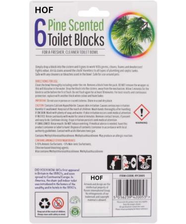 (HoF) Pack of 6 Toilet Blocks Toilet Cleaner Toilet Freshner Toilet Cistern Blocks Anti-Limescale Cleaning Foaming Frangrance. (Pine) - Buy Online on GoSupps.com