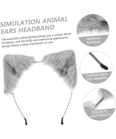 PLAFOPE 1pc Plush Cat Ear Headband Girl Outfit Cute Fox Ear Hairband Cosplay Hair Wear Headdress for Clothing Cosplay Headdress Halloween Cat Fox Ear Plush Headband Cat Outfit Metal One Size Grey - Buy Online on GoSupps.com