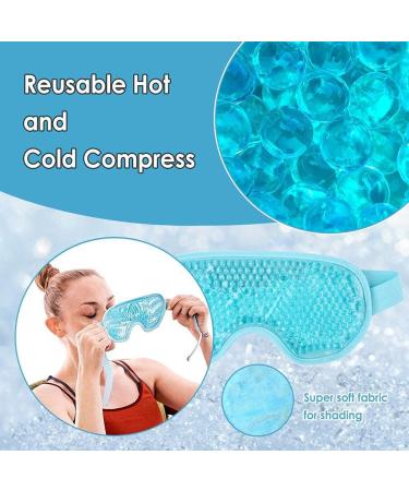 Cold Compress Eye Cover | Reusable Gel Bead Sleep Mask | Microwavable & Freezable Eye Compress for Puffy Eyes & Dark Circles | Adjustable Strap for Women & Girls - Buy Online on GoSupps.com