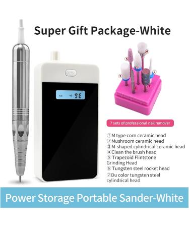 Nail kit Rechargeable Pro Brushless Nail Drill 35000RPM Electric Manicure Nail Drill 36W Pedicure Brushless Motor Charging Nails Tool Nail kit for Beginners with Everything White Gift Pack - Buy Online on GoSupps.com