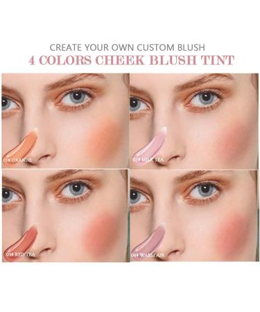 Aaiffey Liquid Blush Set - 4 Mini Natural Cheek Colors for Dewy & Long-Wearing Makeup | Korean Cosmetic Blush - Buy Online on GoSupps.com