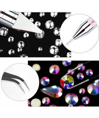WENTOR Rhinestones 1500 Pieces Flat Back Gems Crystal AB Rhinestones Nail Art Gems and Rhinestones for Nails/Clothes/Face/Craft with Pick Up Tweezer and Rhinestone Picker Dotting Pen 6 Si - Buy Online on GoSupps.com