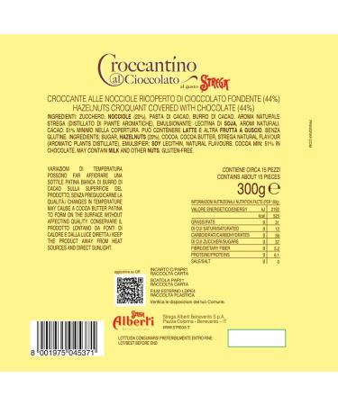x Alberti Strega Chocolate Crunchy Strega Hazelnut Crunchy Covered in Dark Chocolate Crunchy Hazelnut Crunchy Covered in Dark Chocolate 300 g Gluten Free - Buy Online on GoSupps.com