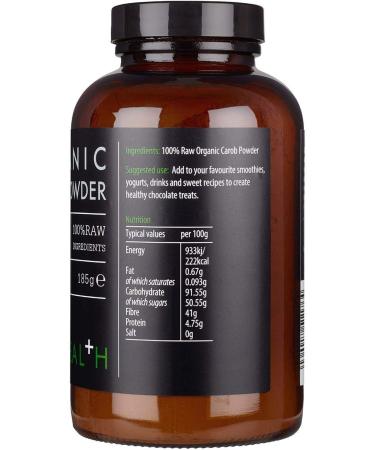 KIKI Health Organic RAW Carob Powder | Non GMO Gluten-Free Vegan Powder | Antioxidant Rich Superfood Perfect Chocolate Flavour Powder to Support Digestion | Antioxidant | Caffeine-Free - 185g - Buy Online on GoSupps.com
