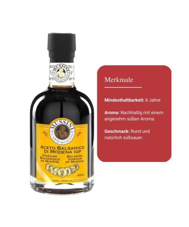 Mussini Aceto Balsamico di Modena IGP - 12 Years Aged Gold Medal Winner 250ml - Award-Winning Balsamic Vinegar from Emilia-Romagna - Buy Online on GoSupps.com