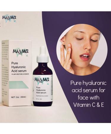 Pure Hyaluronic Acid Serum | Vitamin C & E | Plump Lips & Skin | Organic Cruelty-Free Paraben-Free - 2oz (60ml - Buy Online on GoSupps.com