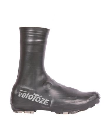veloToze Tall Gravel Shoe Cover - MTB Overshoes Protect Cycling Shoes on Gravel Trails and Mountain Bike Rides - Protects Shoes and Feet from Rain Large Black