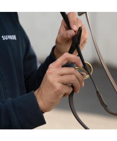 Buy Sunride Front Stuff Ascot for Horses - Real Leather Martingal (5-Point & 3-Point) - Quick Threading Rings - Full Brown - Buy Online on GoSupps.com