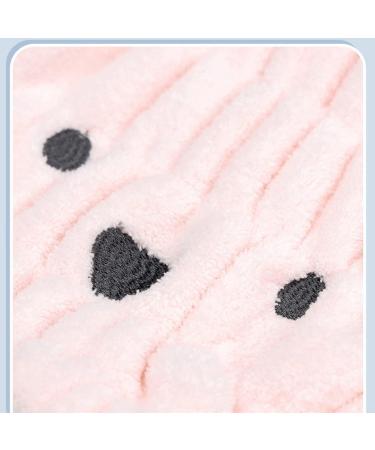 2-Pack Cute Rabbit Microfiber Hair Towels - Quick Drying Soft Hair Turbans for Girls | Pink & White Bath Hats - Buy Online on GoSupps.com