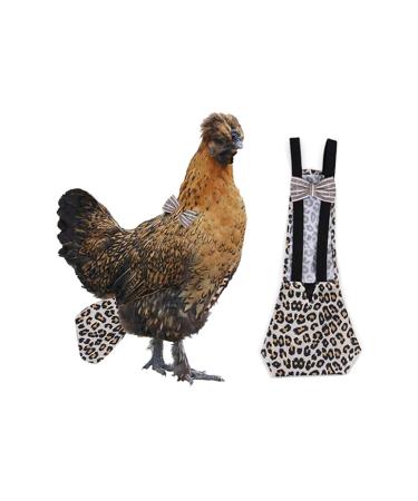 Pet Duck Goose Diapers, Adjustable Cloth Nappy Poultry Costume Diaper Portable Washable Clothing for Hen Chicken S Leopard