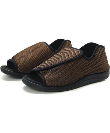 ZXAY Men's Diabetic Recovery Slippers - Extra Wide Walking Shoes Women's Sandals - Adjustable Comfort Brown (Size 42 Men 7.5/Women 9) - Buy Online on GoSupps.com