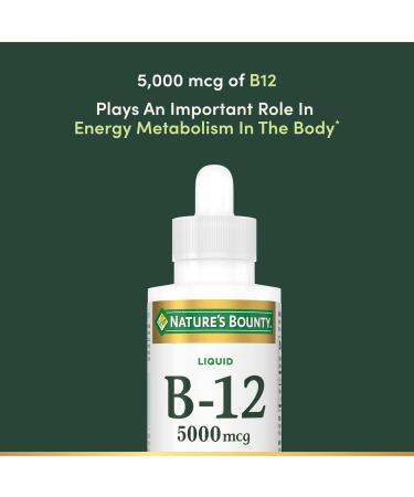 Nature's Bounty Vitamin B12 5000 mcg Sublingual Liquid Cardiovascular Health & Cellular Energy Support 2 Fl Oz (1 Count) (Pack of 3) 2 Fl Oz (Pack of 3) - Buy Online on GoSupps.com