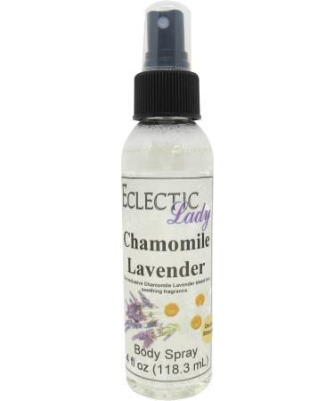 Chamomile Lavender Body Spray (Double Strength) 4 ounces Body Mist for Women with Clean Light & Gentle Fragrance Long Lasting Perfume with Comforting Scent for Men & Women Cologne with Soft 4 Fluid Ounces (Double Strength)