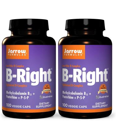 Jarrow Formulas B-Right - 100 Veggie Caps Pack of 2 - Vitamin B-Complex Formula - 100 Count (Pack of 2) - Buy Online on GoSupps.com